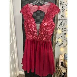 Short Red Lace Formal